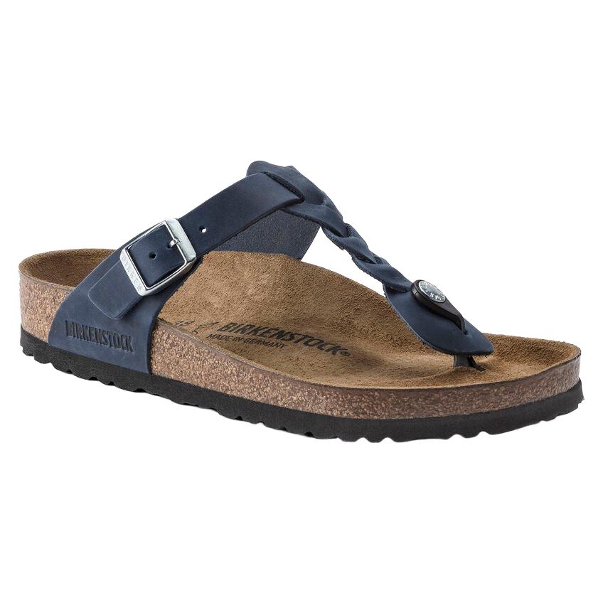 Birkenstock Gizeh Braided Oiled Leather in Navy