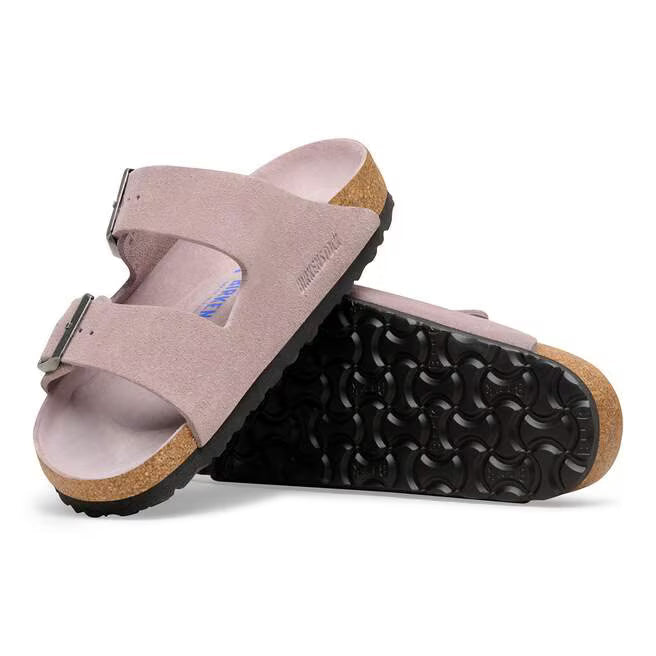 Birkenstock Arizona Soft Footbed Suede Leather in Faded Purple Tonal
