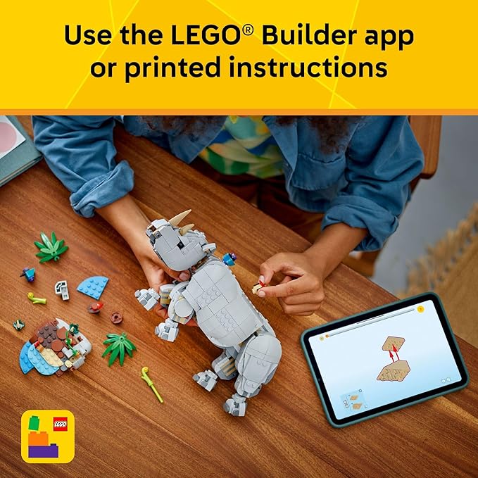 LEGO® Creator 3-in-1 Wild Animals: Majestic Rhino with Birds (31171)