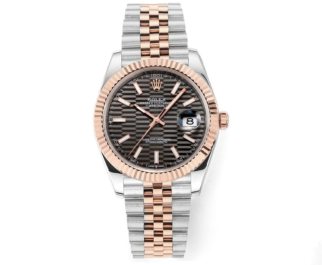 Everose Gold & Steel Jubilee Slate 41MM Watch