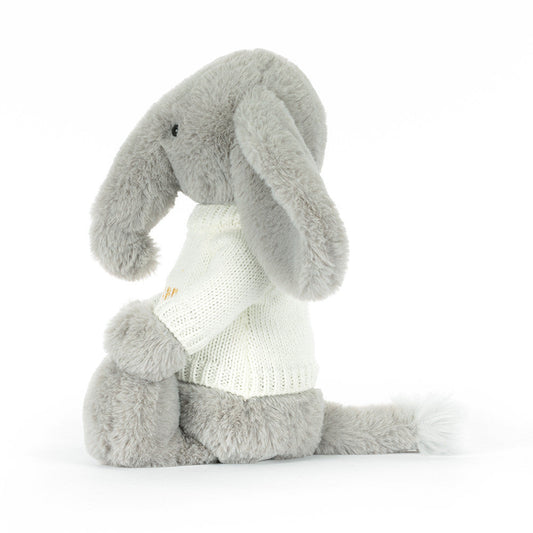 Bashful Luxe Elephant Thuddeus with Personalized Cream Jumper