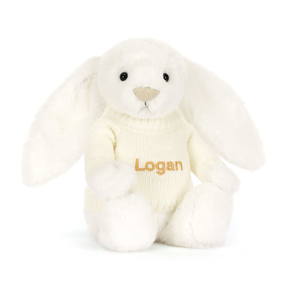 Bashful Luxe Bunny Luna with Personalized Cream Jumper