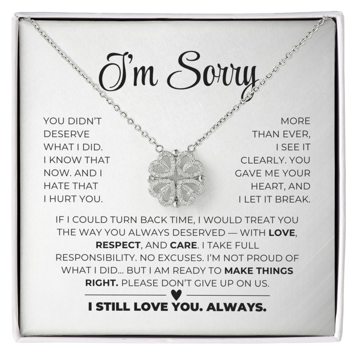 Apology Gift For Her - Magnetic Hearts Necklace
