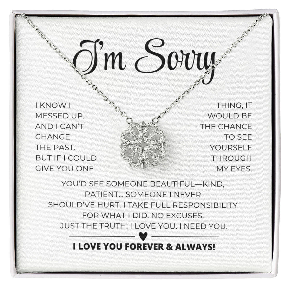 Apology Gift For Her - Magnetic Hearts Necklace