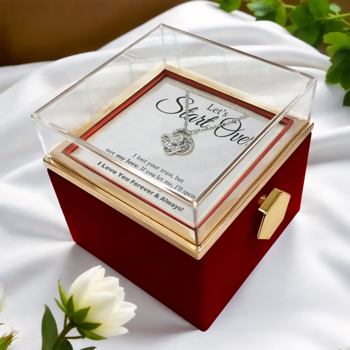 Let's Start Over - Love Knot with Rotating Rose Gift Box