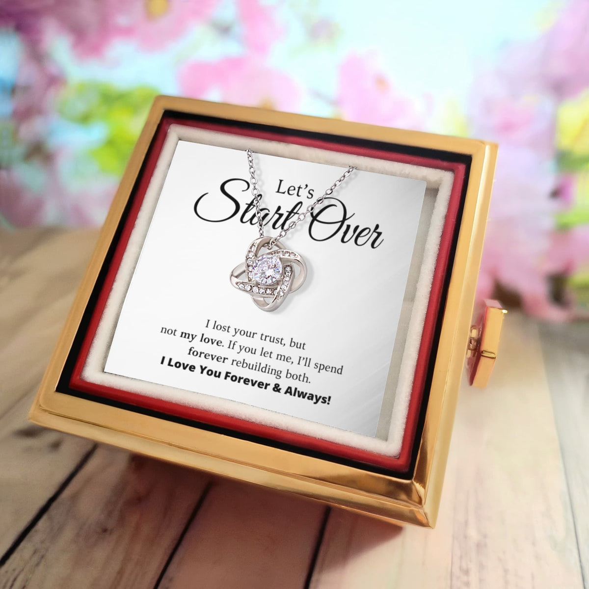 Let's Start Over - Love Knot with Rotating Rose Gift Box