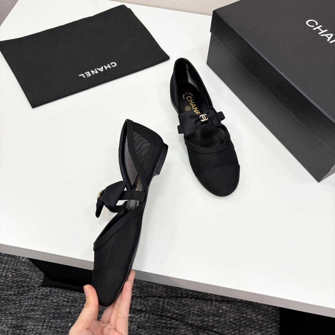 Chanel 2025 Hollow Bow Ballet Flats – 2025 Collection