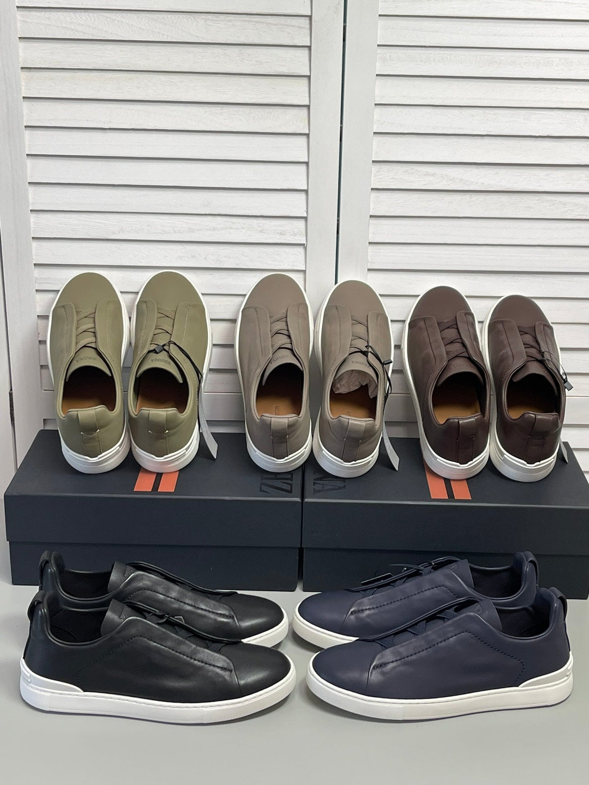 Zegna SECONDSKIN Triple Stitch Low-Top Sneakers