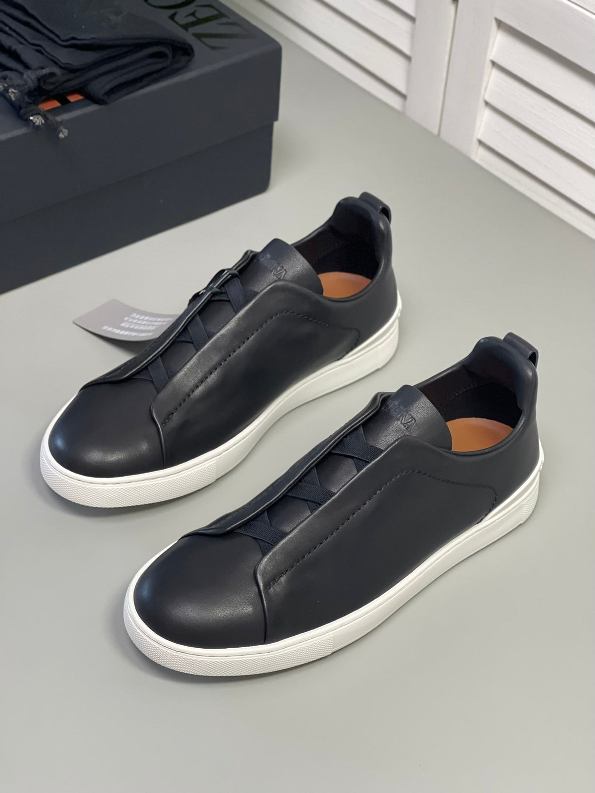 Zegna SECONDSKIN Triple Stitch Low-Top Sneakers