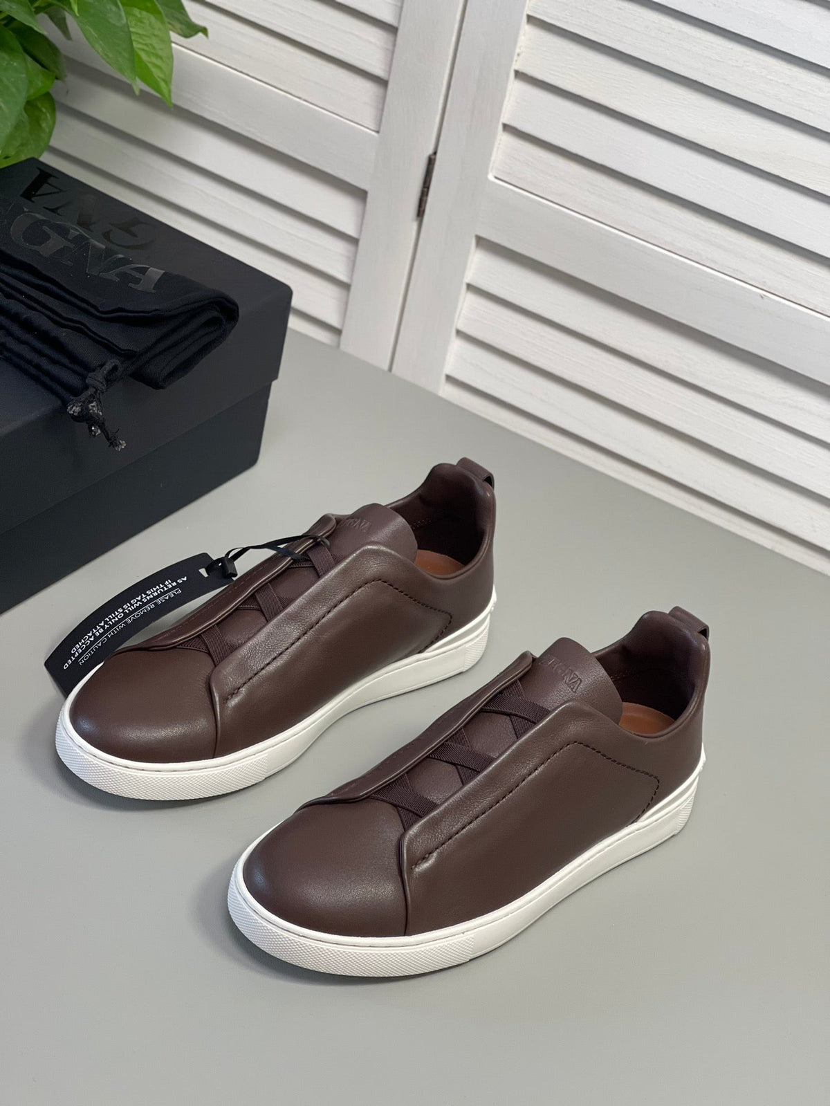 Zegna SECONDSKIN Triple Stitch Low-Top Sneakers