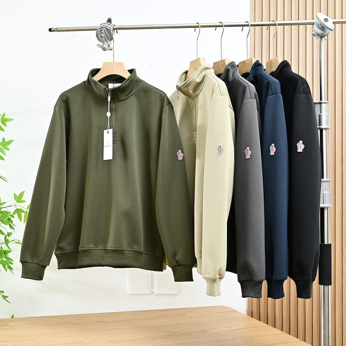 Moncler Men's Half-Zip Stand Collar Sweatshirt – 2025 Spring Collection