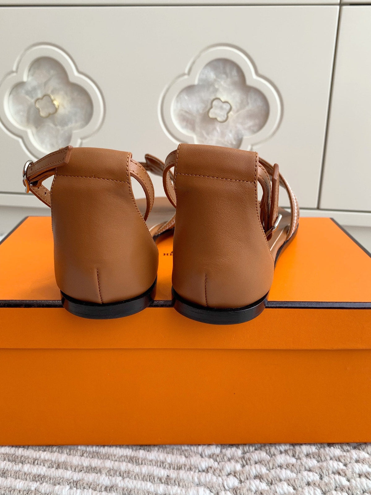 Hermès Santorini Classic H Flat Sandals