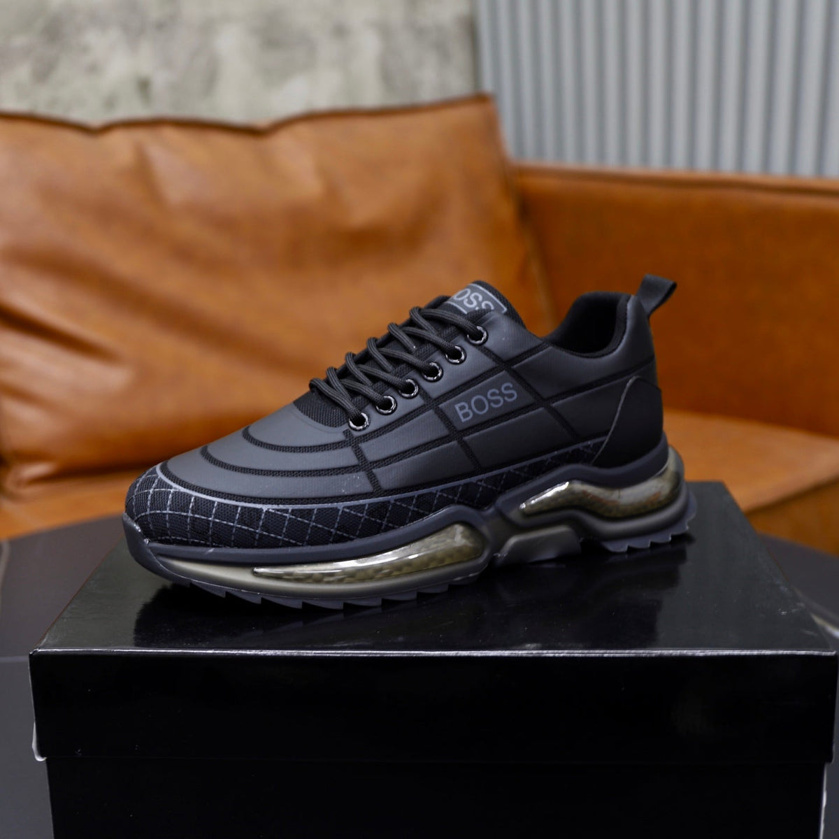 Boss Men's Knit Sport Sneakers