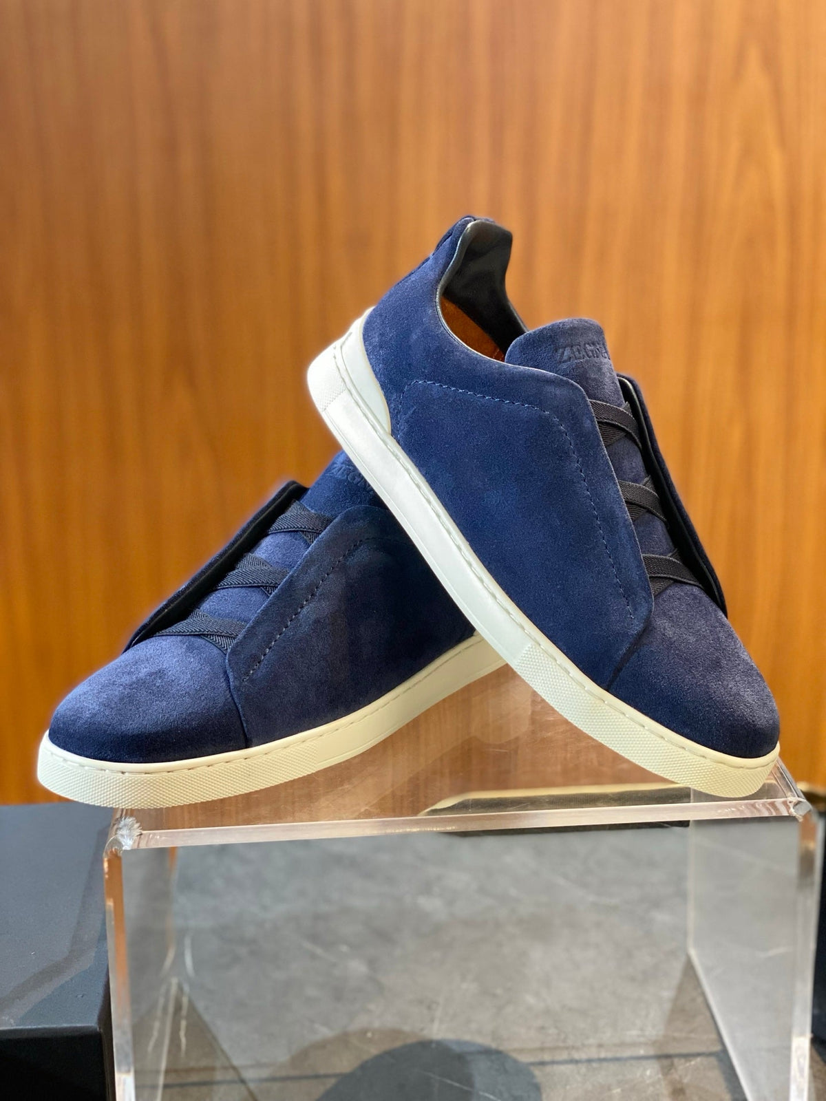 Zegna Triple Stitch Leather Sneakers