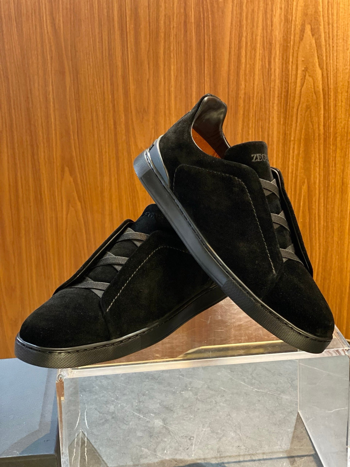 Zegna Triple Stitch Leather Sneakers