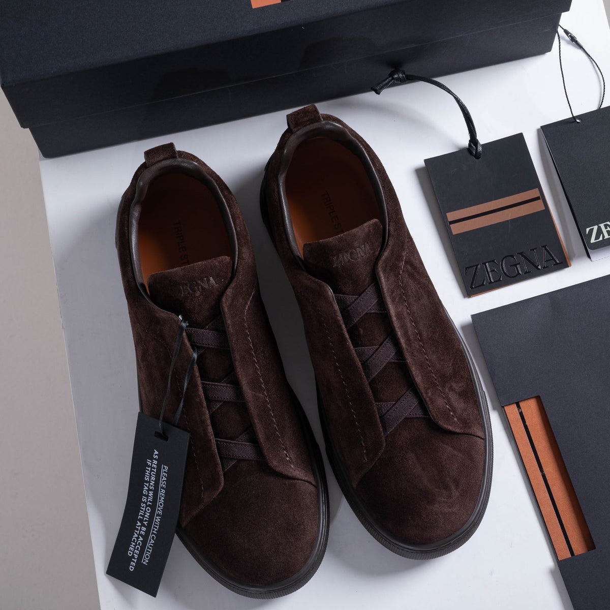 Zegna SECONDSKIN Triple Stitch Low-Top Sneakers