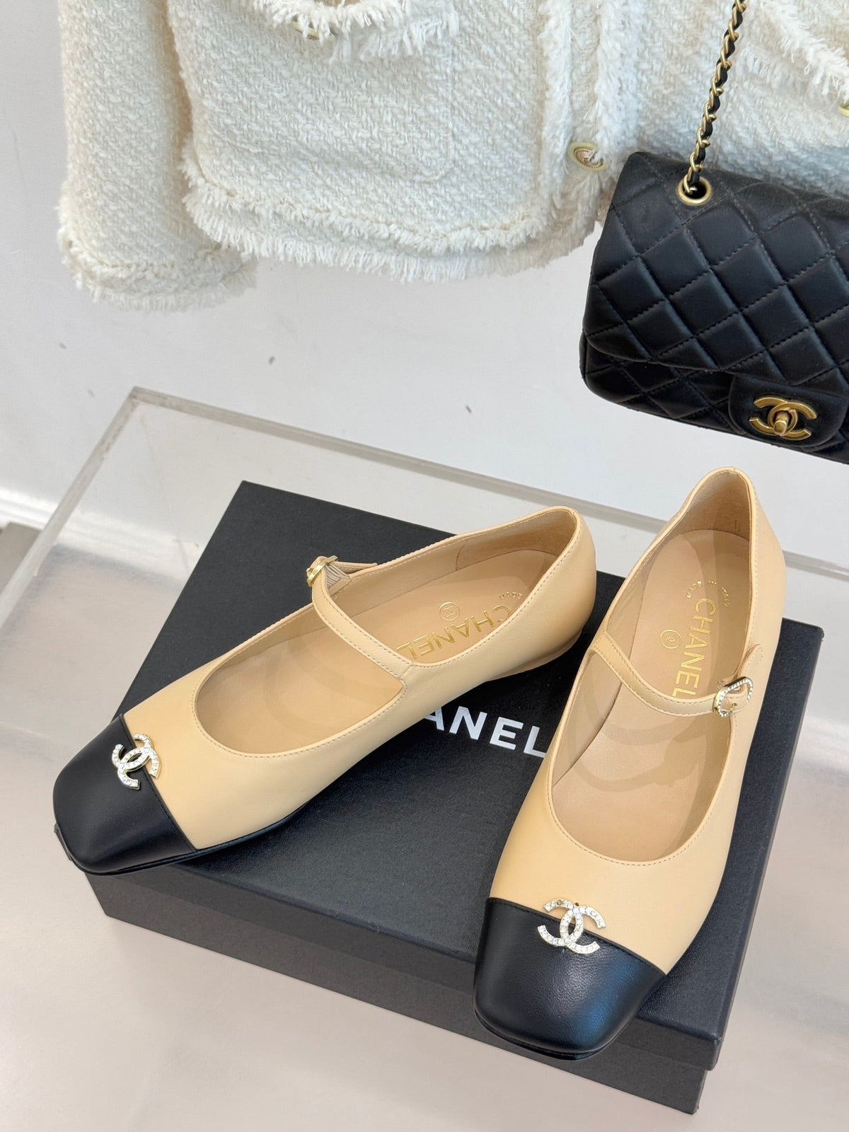 Chanel Rhinestone Double C Mary Jane Flats – 25K Collection
