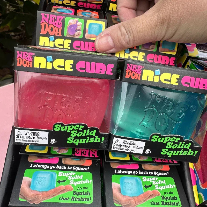 Needoh Nice Cube Sensory Stress Reliever Fidget Tool for Anxiety & Focus Desk Sensory Cube for Adults & Kids