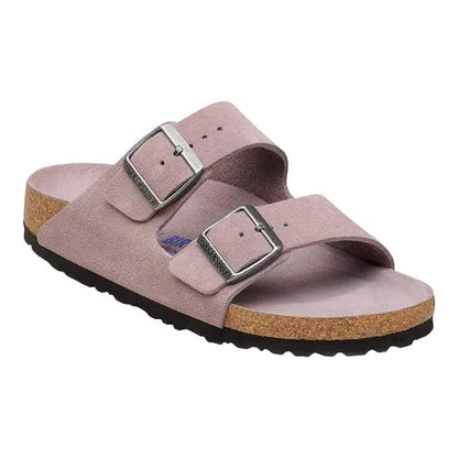 Birkenstock Arizona Soft Footbed Suede Leather in Faded Purple Tonal