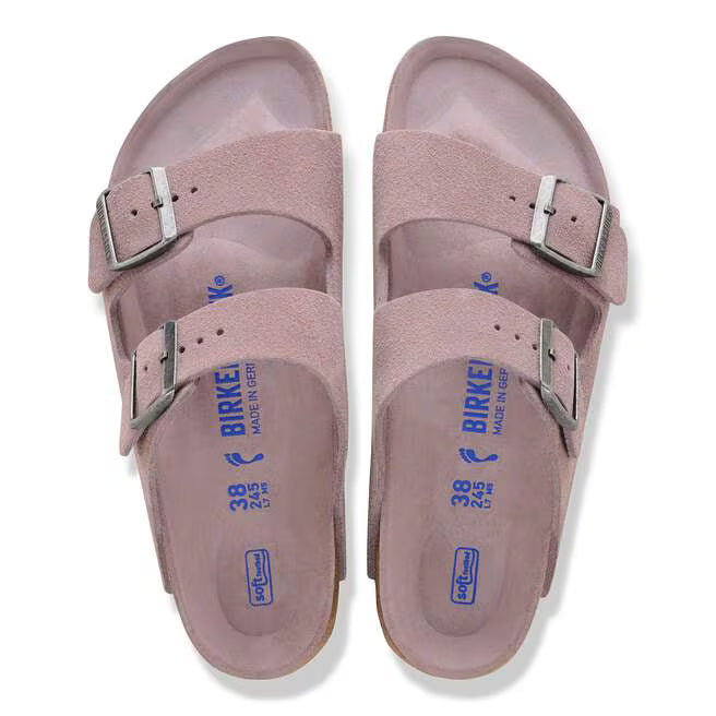 Birkenstock Arizona Soft Footbed Suede Leather in Faded Purple Tonal
