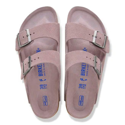 Birkenstock Arizona Soft Footbed Suede Leather in Faded Purple Tonal