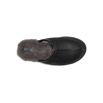 UGG Men's Scuff Leather Slipper in Black