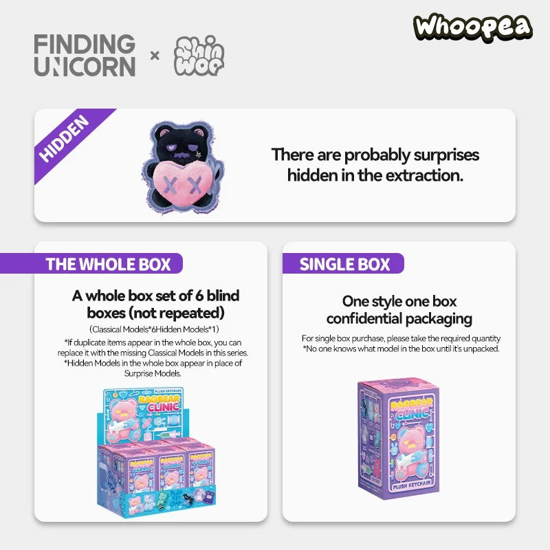 FINDING UNICORN ShinWoo Ragbear Clinic Series Plush Blind Box