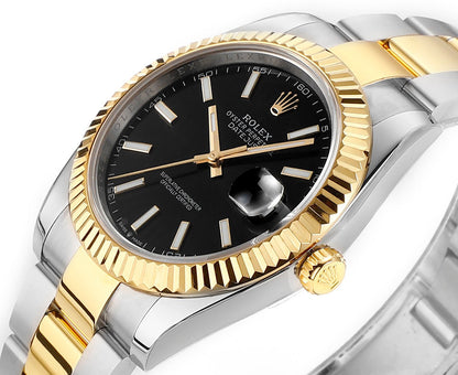 Gold & Steel Black 41MM Watch
