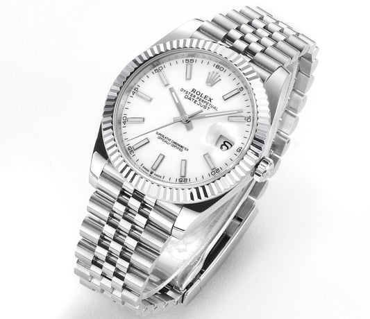Stainless Steel & White 41MM Watch