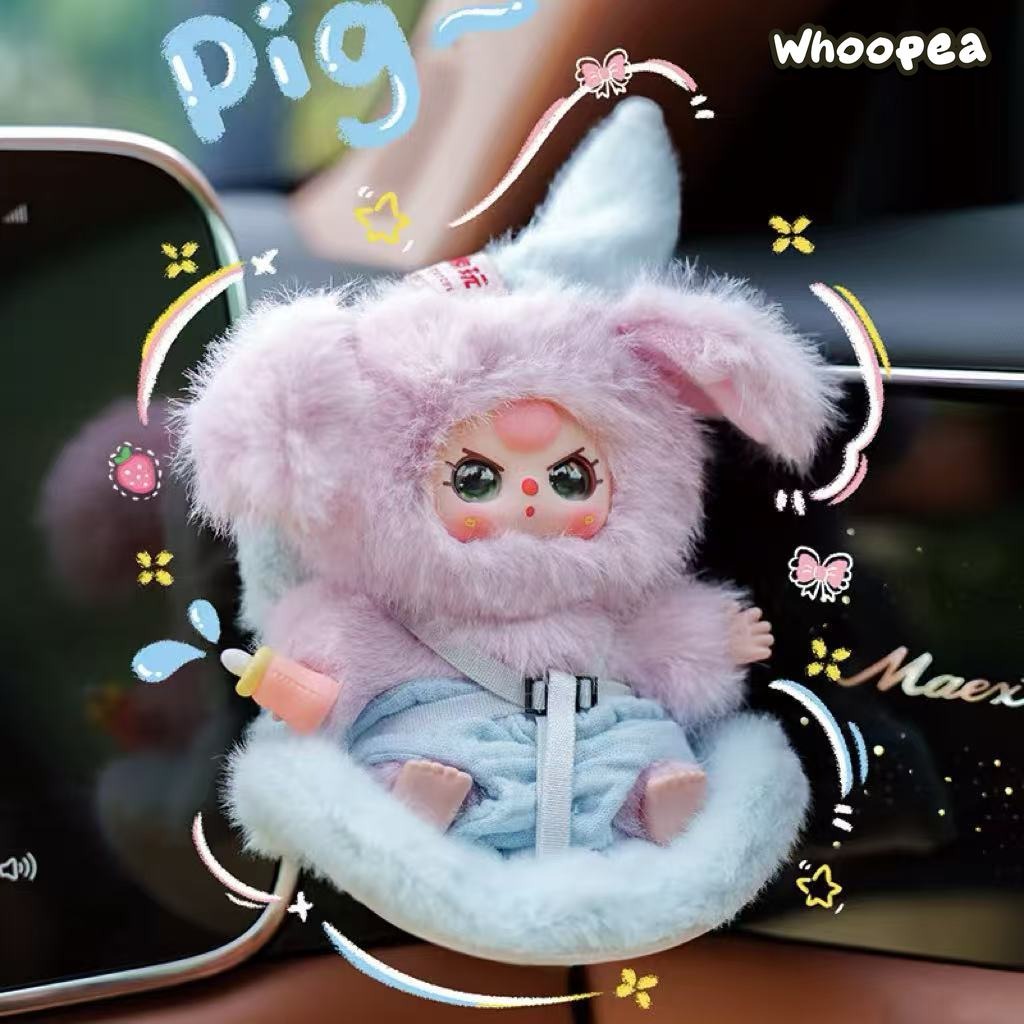 Baby Three Vehicle Mounted Baby Series Plush Dolls, Blind Box