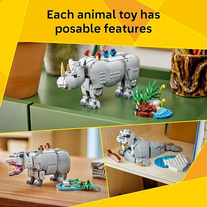 LEGO® Creator 3-in-1 Wild Animals: Majestic Rhino with Birds (31171)