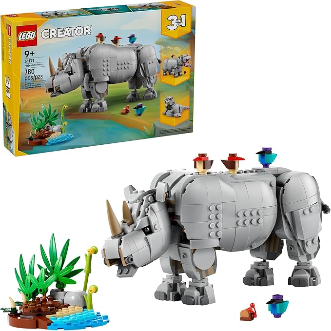 LEGO® Creator 3-in-1 Wild Animals: Majestic Rhino with Birds (31171)
