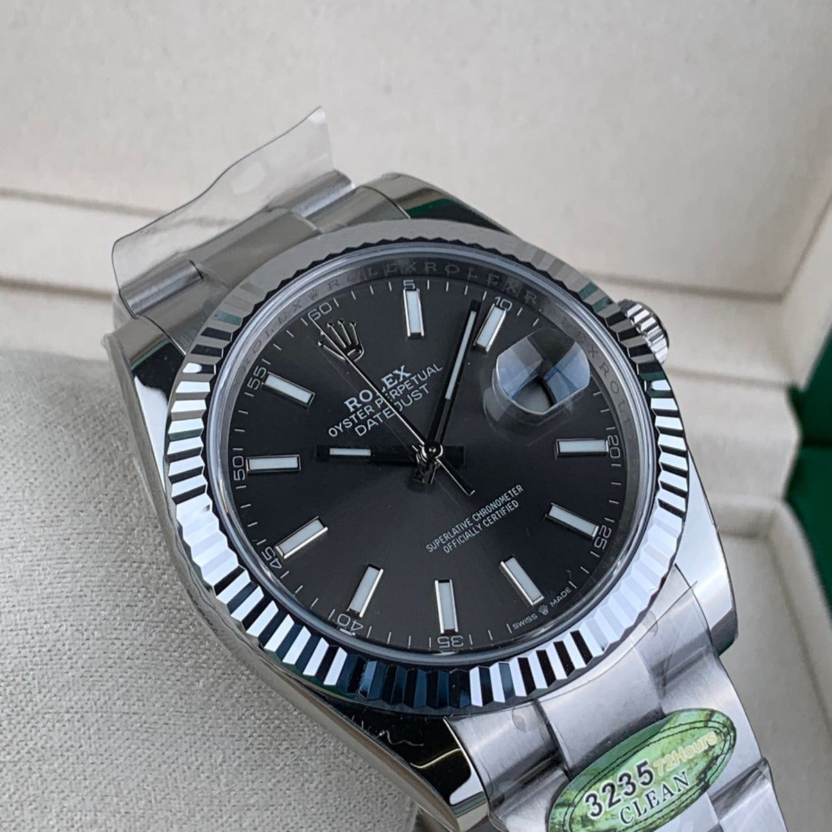 Rhodium Gray & Stainless Steel 41MM Watch