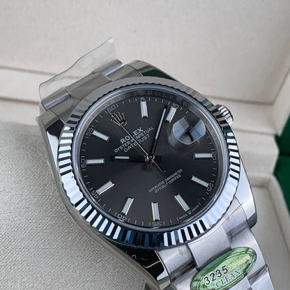 Rhodium Gray & Stainless Steel 41MM Watch