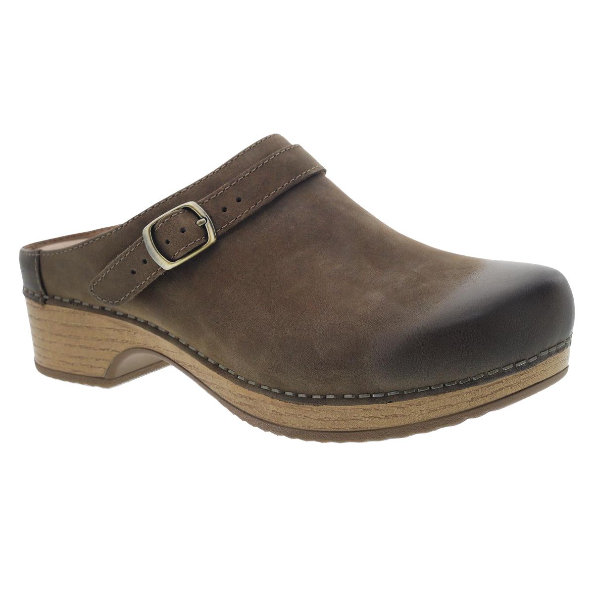 Dansko Women's Berry in Mushroom Burnished Nubuck Mule