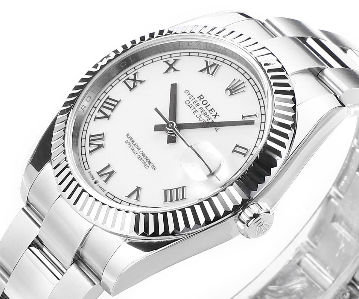 Steel & White 41MM Watch