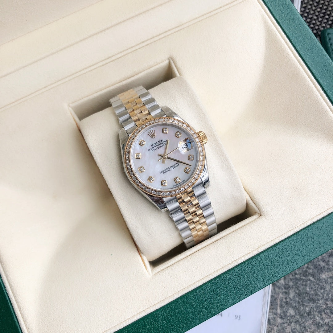 Pearl Diamond & Bezel 31MM Watch