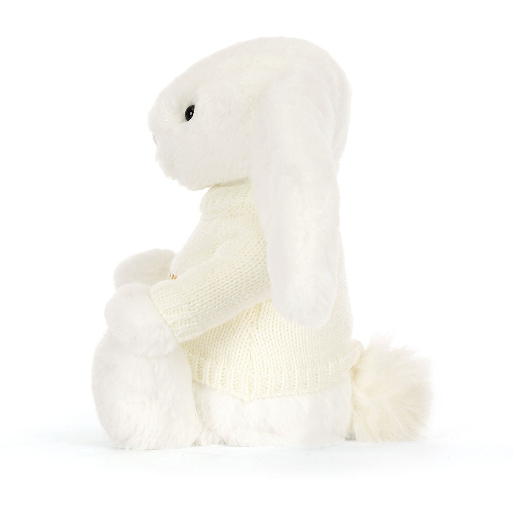 Bashful Luxe Bunny Luna with Personalized Cream Jumper