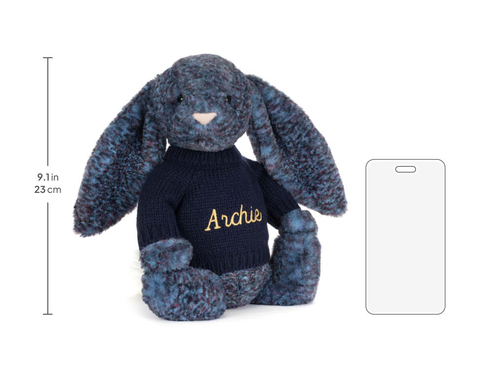 Hopscone Luxe Bunny with Personalized Navy Jumper