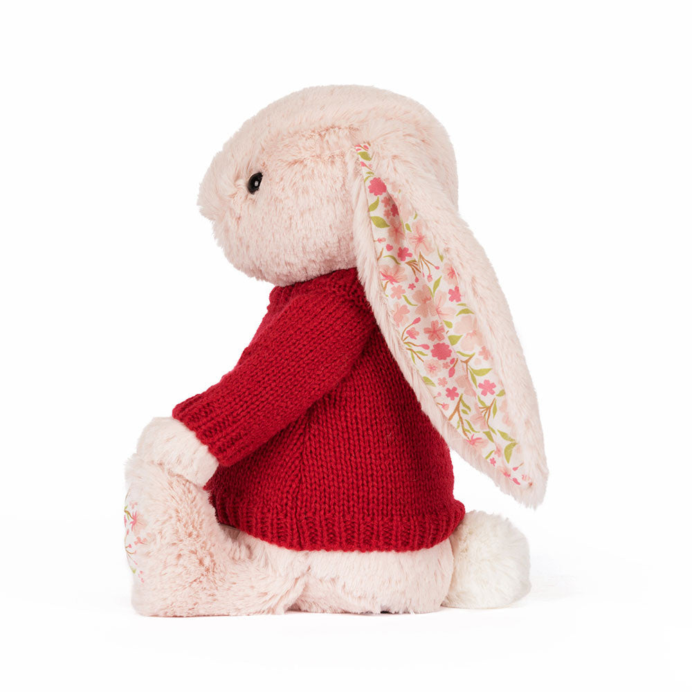 Blossom Blush Bunny 'Cherry' with Personalized Red Jumper