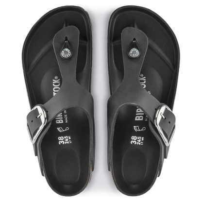 Birkenstock Women Gizeh Big Buckle Oiled Leather in Black