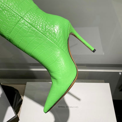 Paris Texas Crocodile Embossed Knee-High Boots – 2022 FW