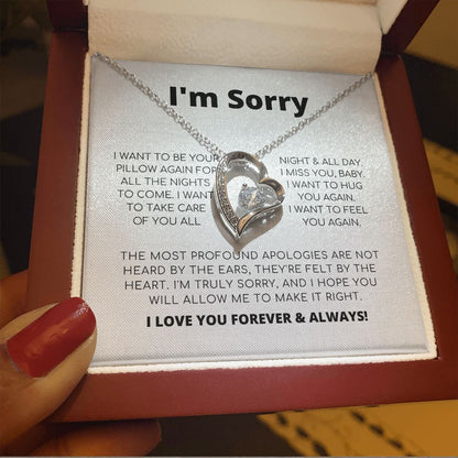Apology Necklace For Her - I Want To Be Your Pillow - Forever Love Necklace
