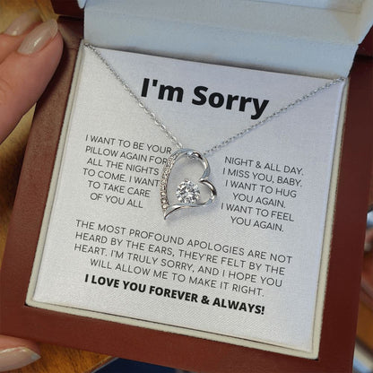 Apology Necklace For Her - I Want To Be Your Pillow - Forever Love Necklace