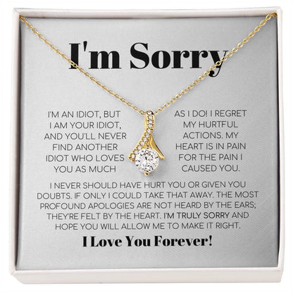 Apology Gift For Her - I Regret My Hurtful Actions - Alluring Beauty Necklace with Message Card