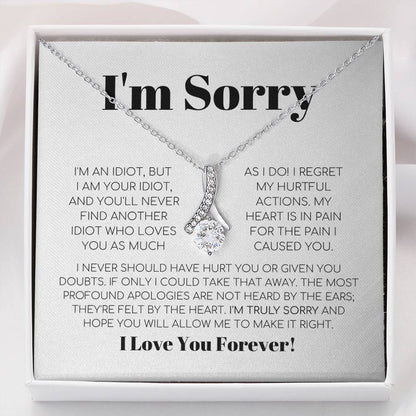 Apology Gift For Her - I Regret My Hurtful Actions - Alluring Beauty Necklace with Message Card