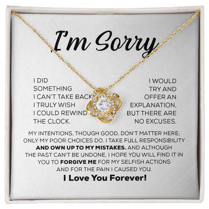 Apology Gift For Her - I Take Full Responsibility - Love Knot Necklace