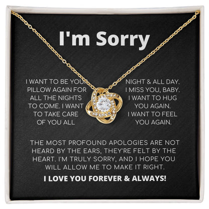 Apology Gift For Her - I Want To Feel You Again - Love Knot Necklace