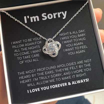 Apology Gift For Her - I Want To Feel You Again - Love Knot Necklace