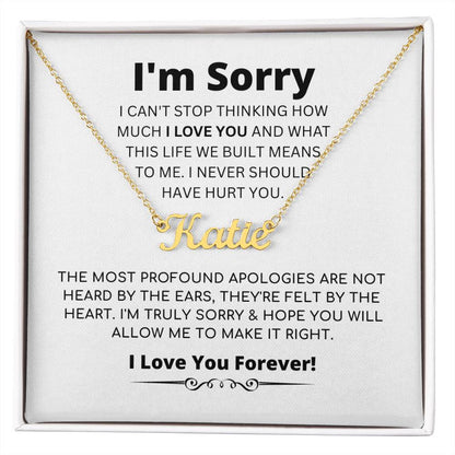 Apology Gift For Her - Personalized Name Necklace
